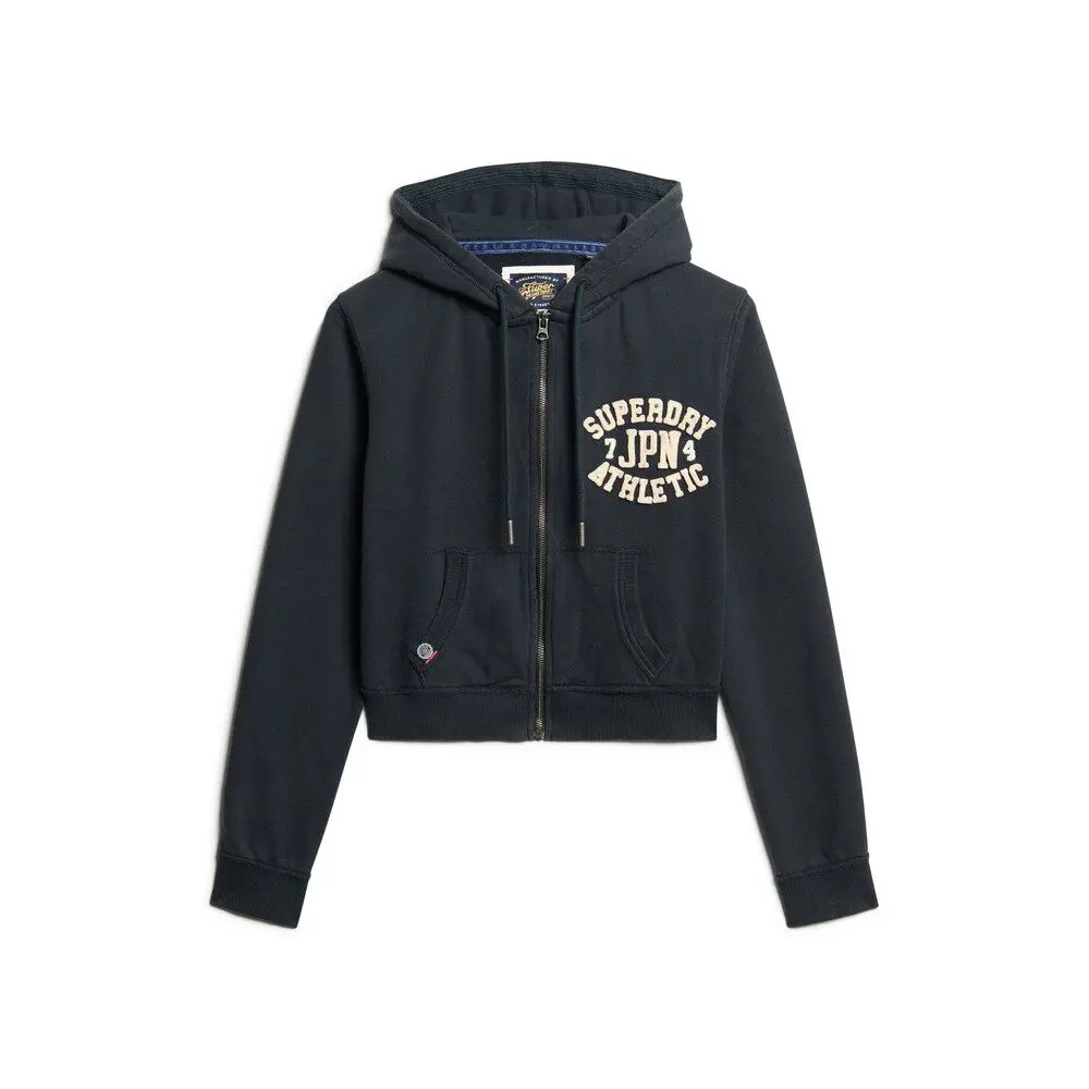 Sweatshirt à capuche zippé court et décontracté femme Superdry Athletic Essentials