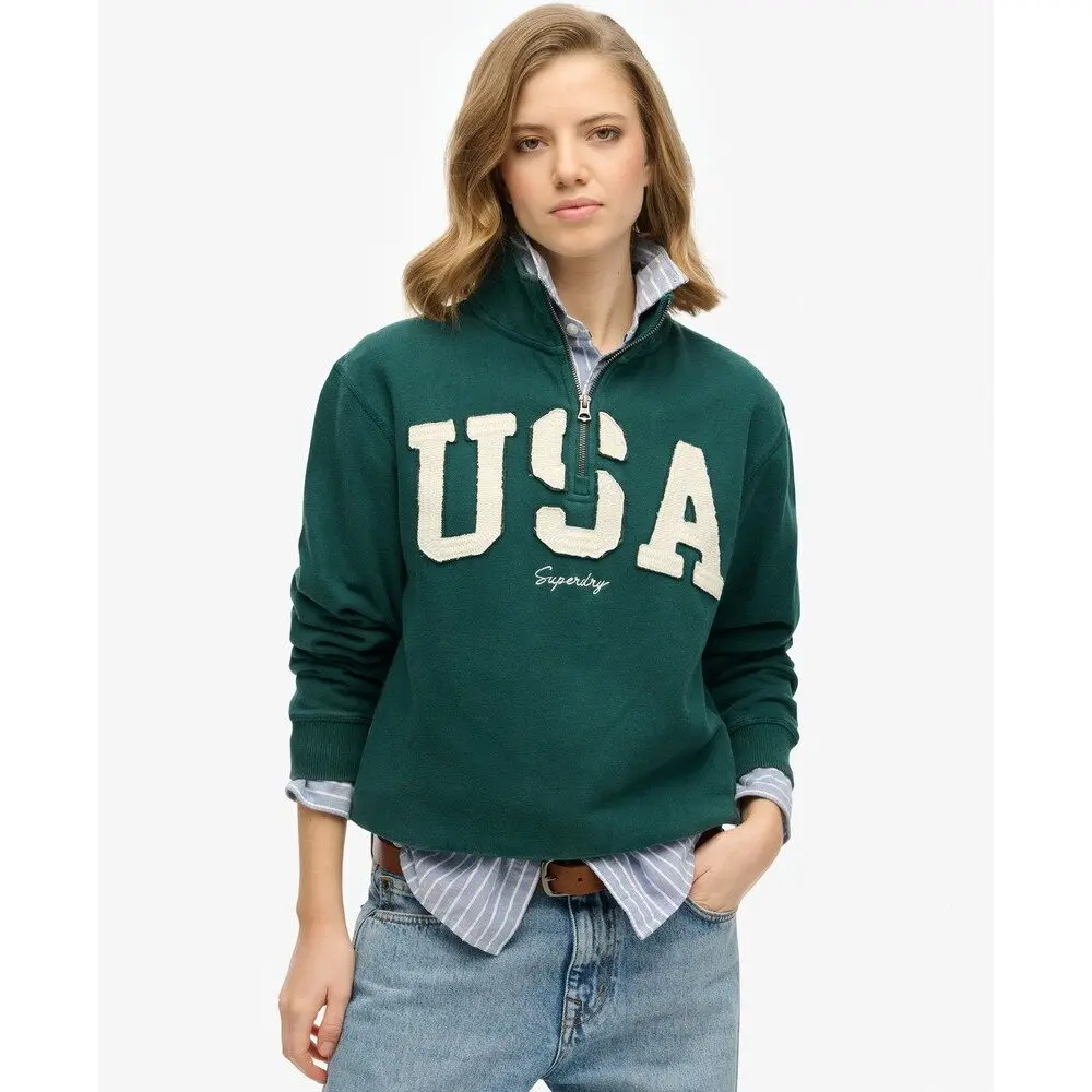 Sweatshirt half zip Damen Superdry Athletic Ess Applique