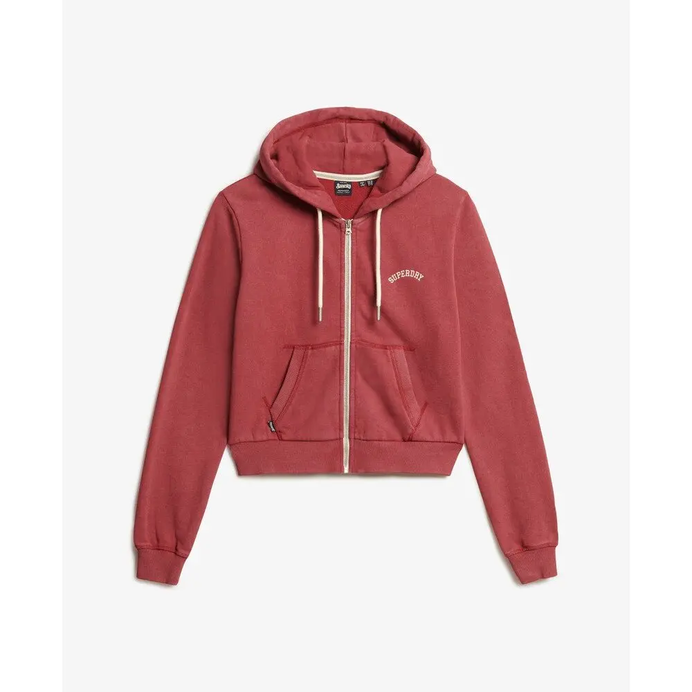 Felpa corta con cappuccio e zip con logo donna Superdry Essential