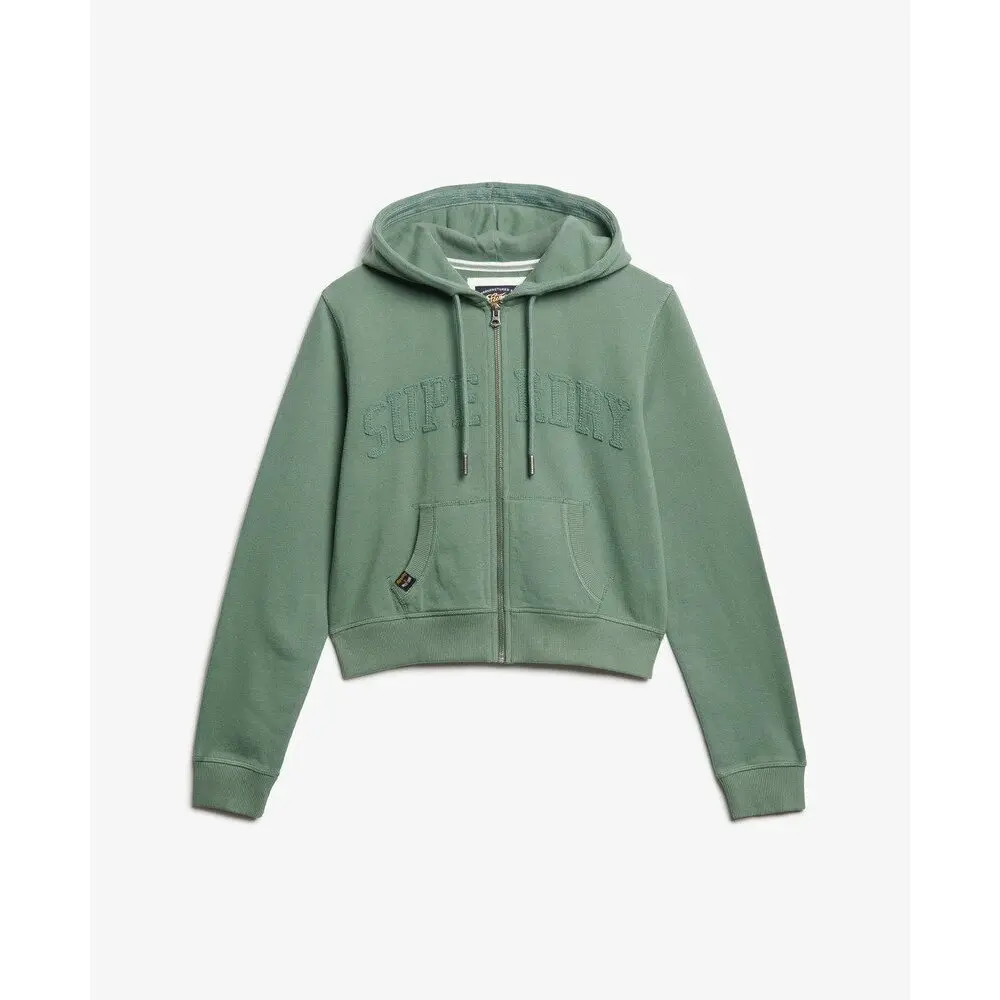 Sweatshirt à capuche crop zippé femme Superdry Athletic Essentials