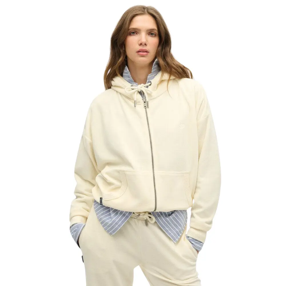 Sweatshirt à capuche zippé en velours femme Superdry