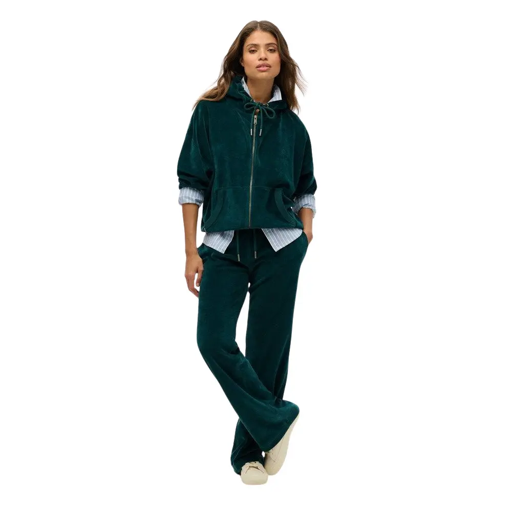 Felpa con cappuccio zip in velluto donna Superdry