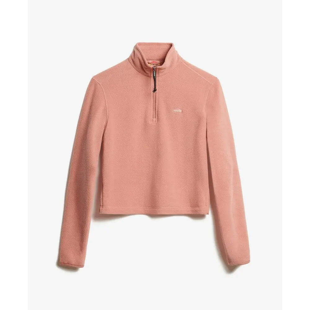 Felpa corta donna con mezzo zip Superdry