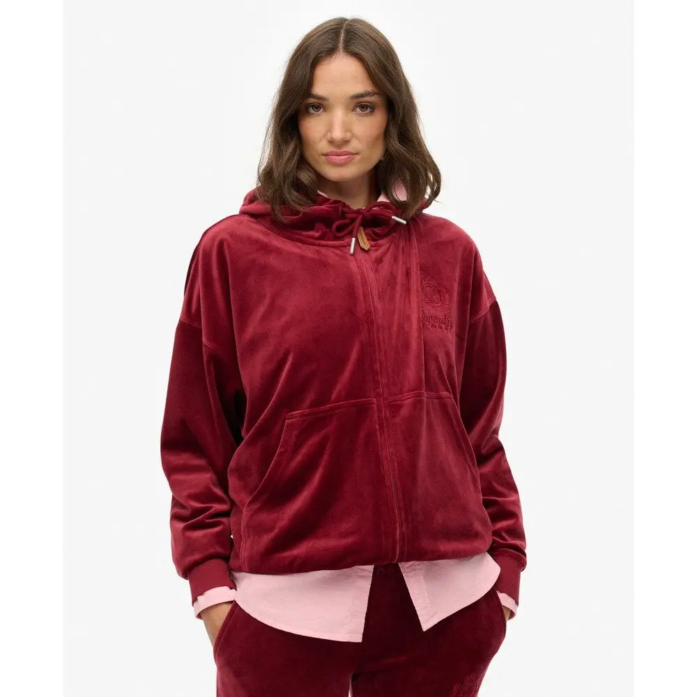 Felpa con cappuccio zip in velluto donna Superdry Country Club