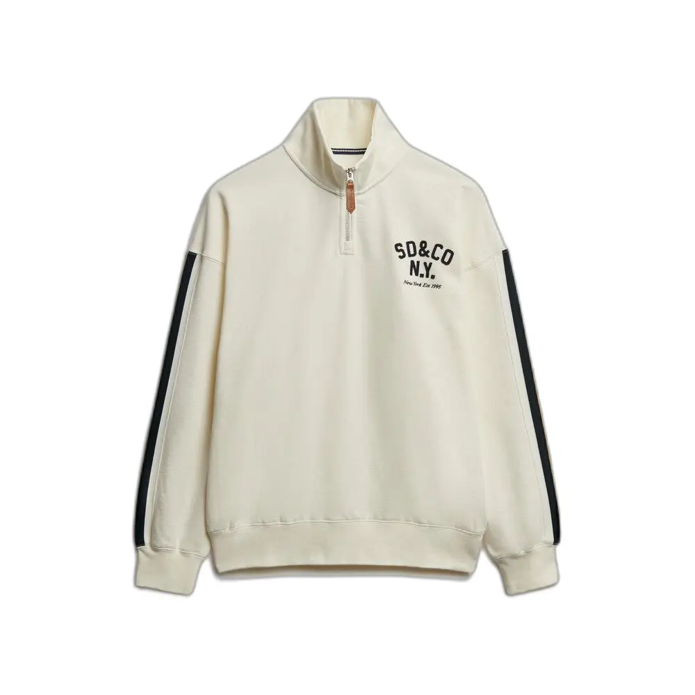Superdry Femme Sweat Country Club Appliqué Demi zip Cream - vue 7
