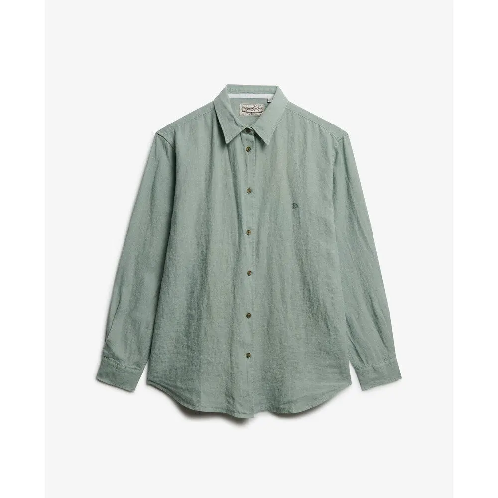 Chemise manches longues en lin femme Superdry Boyfriend - vue 2