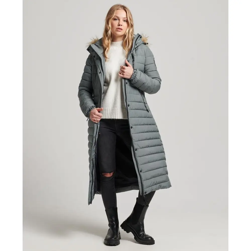 Doudoune longue à capuche femme Superdry Fuji