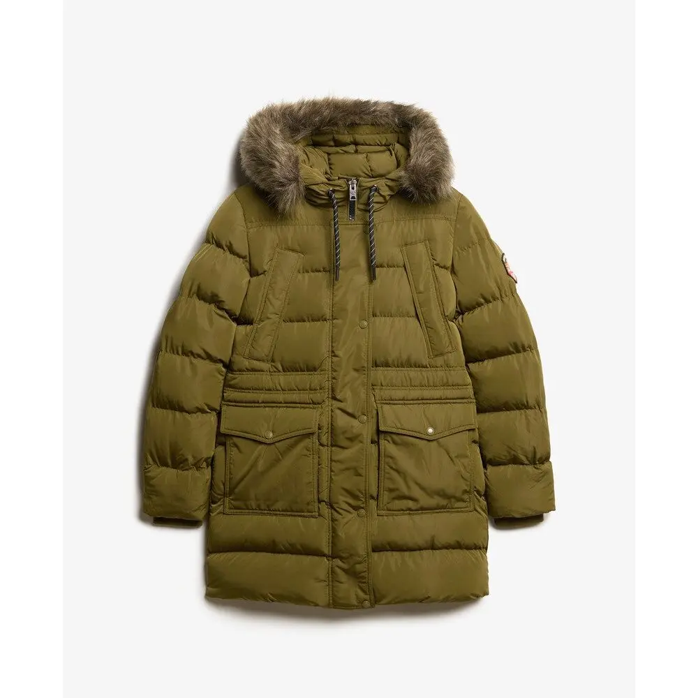 Doudoune mi longue en fausse fourrure femme Superdry