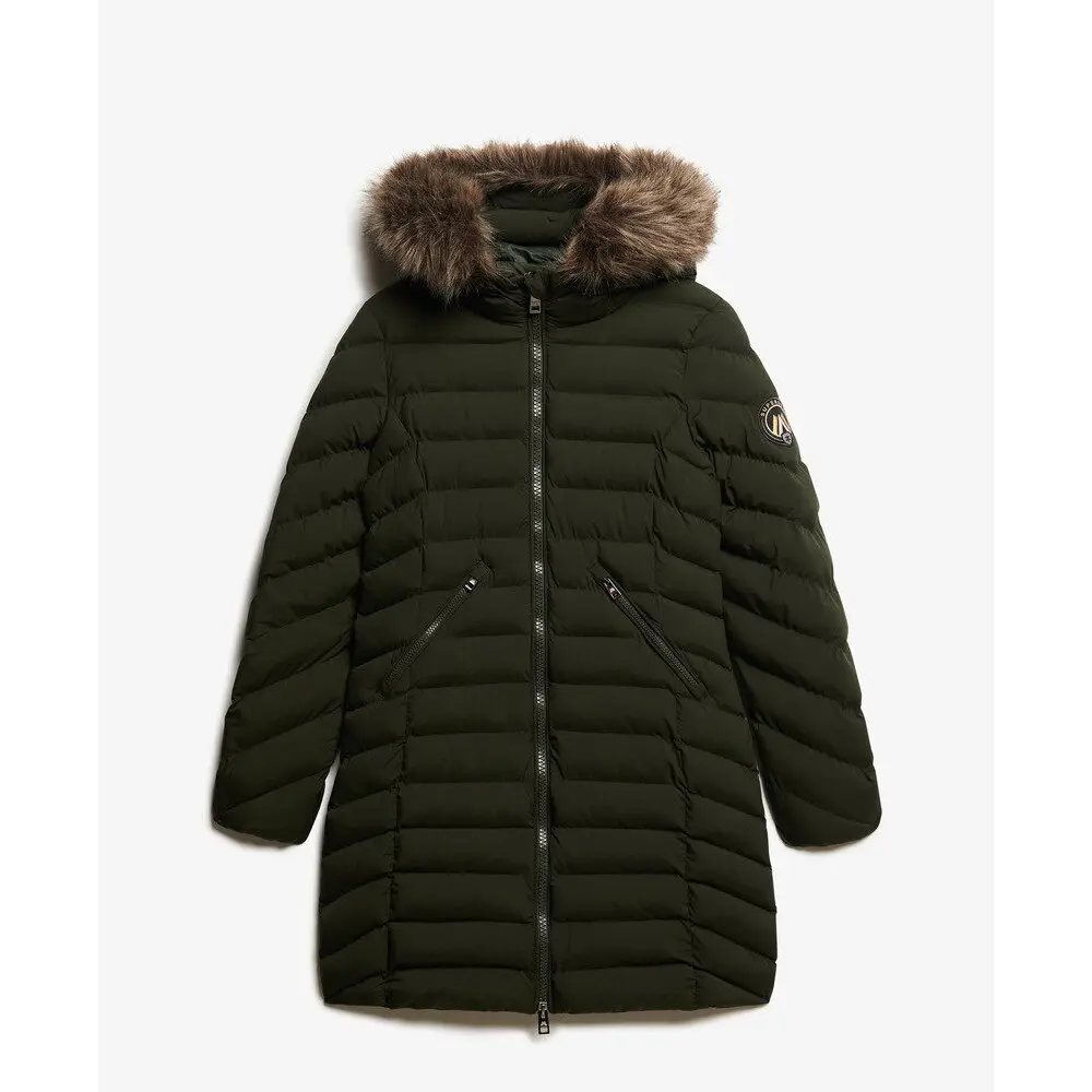 Doudounes Superdry FUJI HOODED MID FAUSSE FOURRURE EU - vue 2