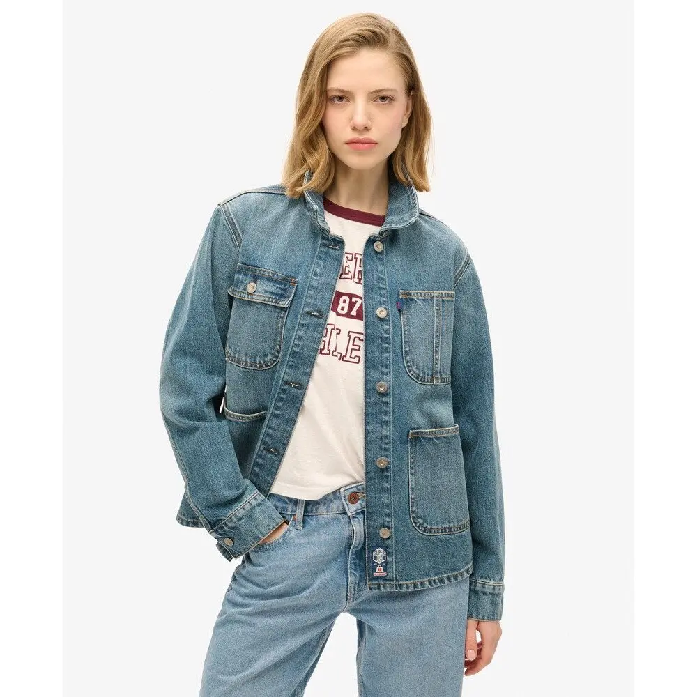 Veste en jean brodée femme Superdry Chore