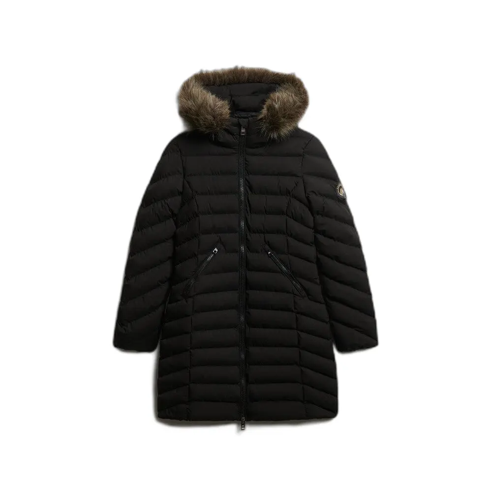 Doudounes Superdry FUJI HOODED MID FAUSSE FOURRURE FR - vue 3