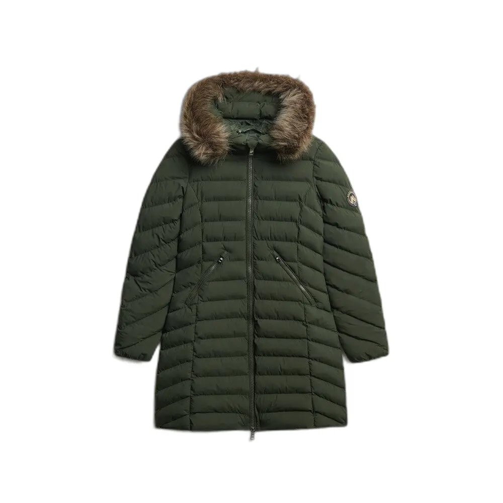 Doudounes Superdry FUJI HOODED MID FAUSSE FOURRURE EU - vue 4