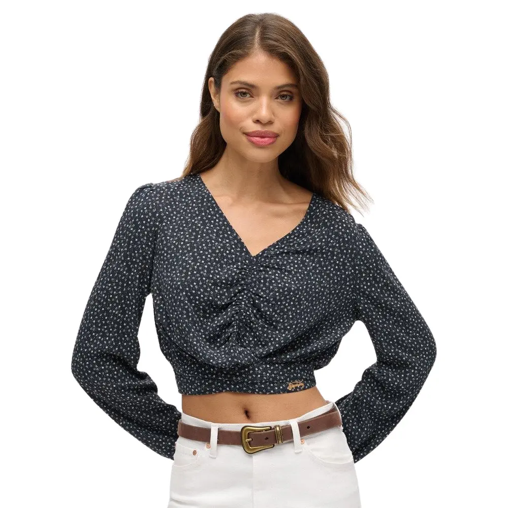 Blouses Superdry Haut vintage noué sur le devant US 8 - vue 2