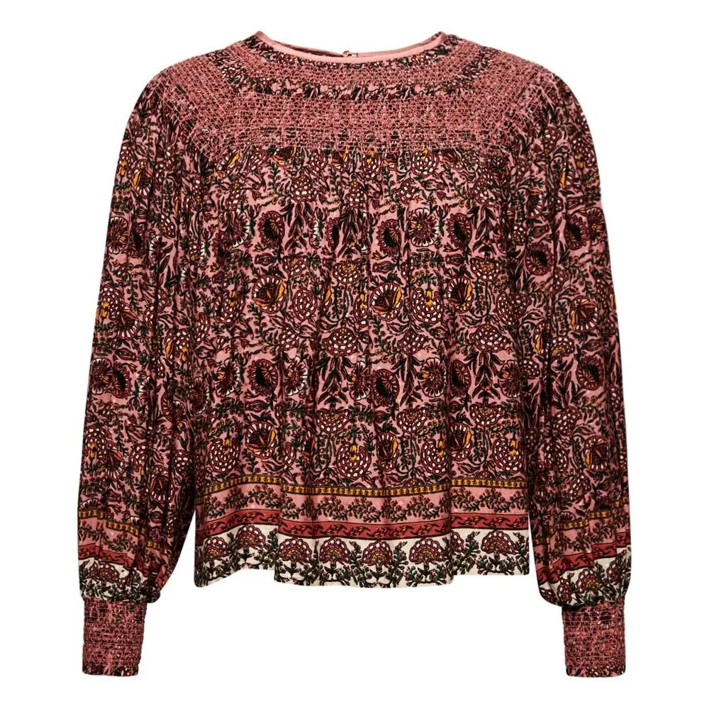 Chemisier en tissé smocké imprimé femme Superdry