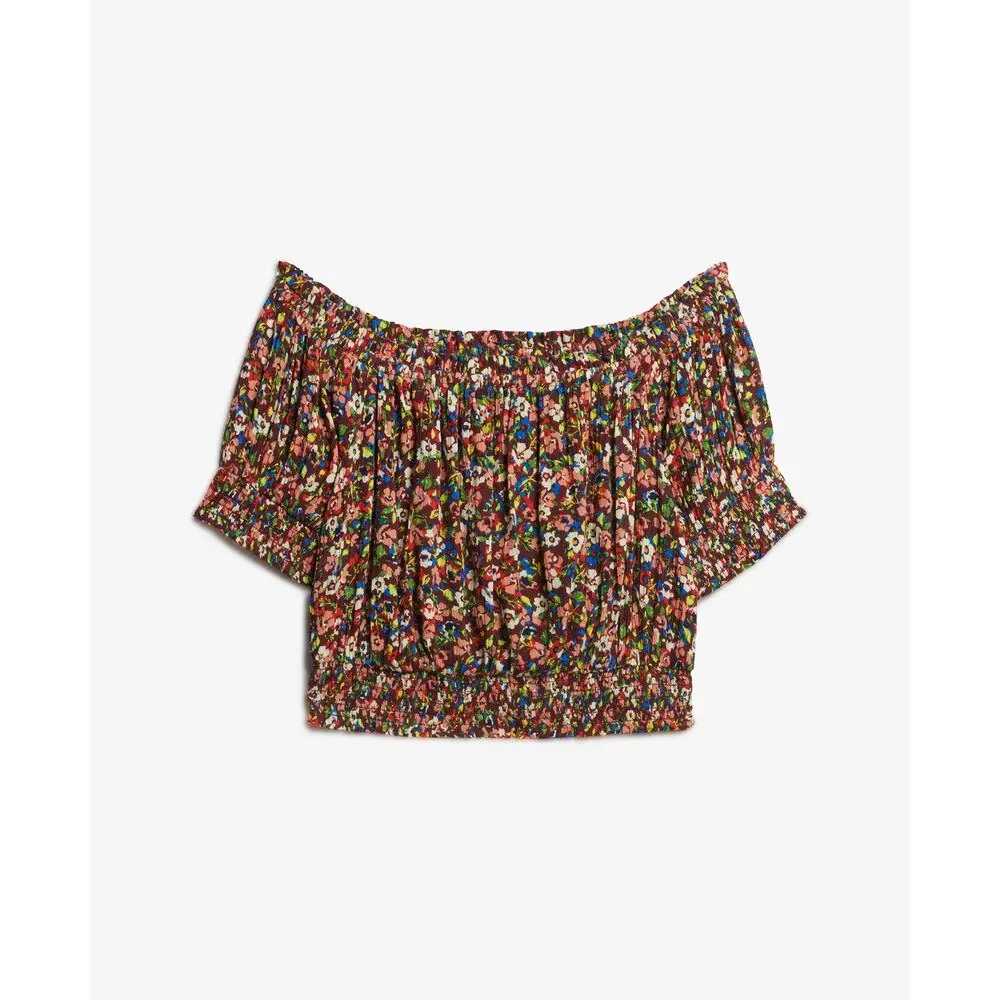 Smocked crop blouse for women Superdry