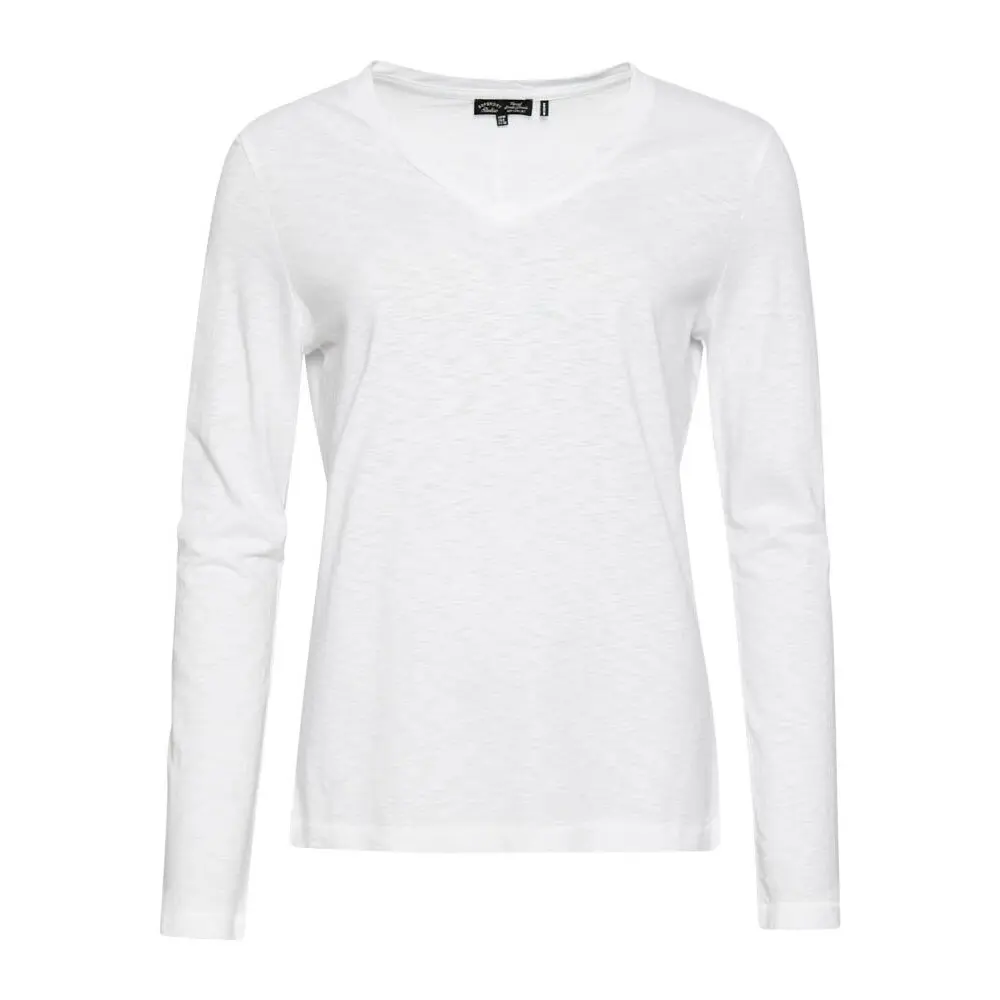 T shirt manches longues à col V en jersey femme Superdry
