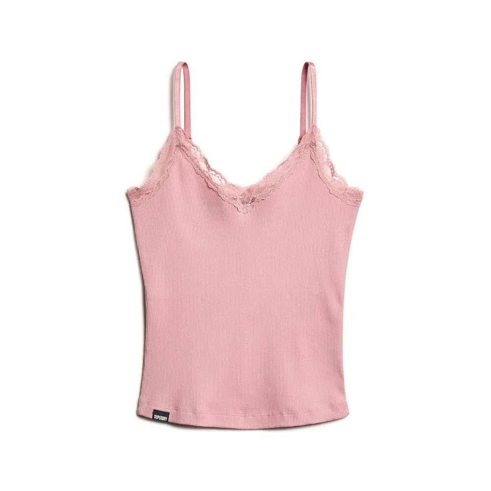 Débardeur court à liseré dentelle femme Superdry Essential