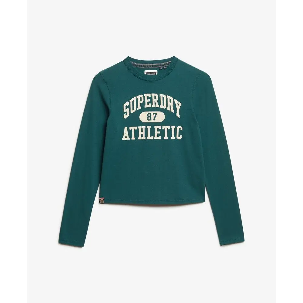 T shirt slim manches longues femme Superdry Athletic Essentials Ringer