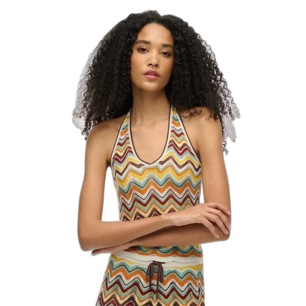 Débardeur à décolleté en maille zigzag et dos nu femme Superdry