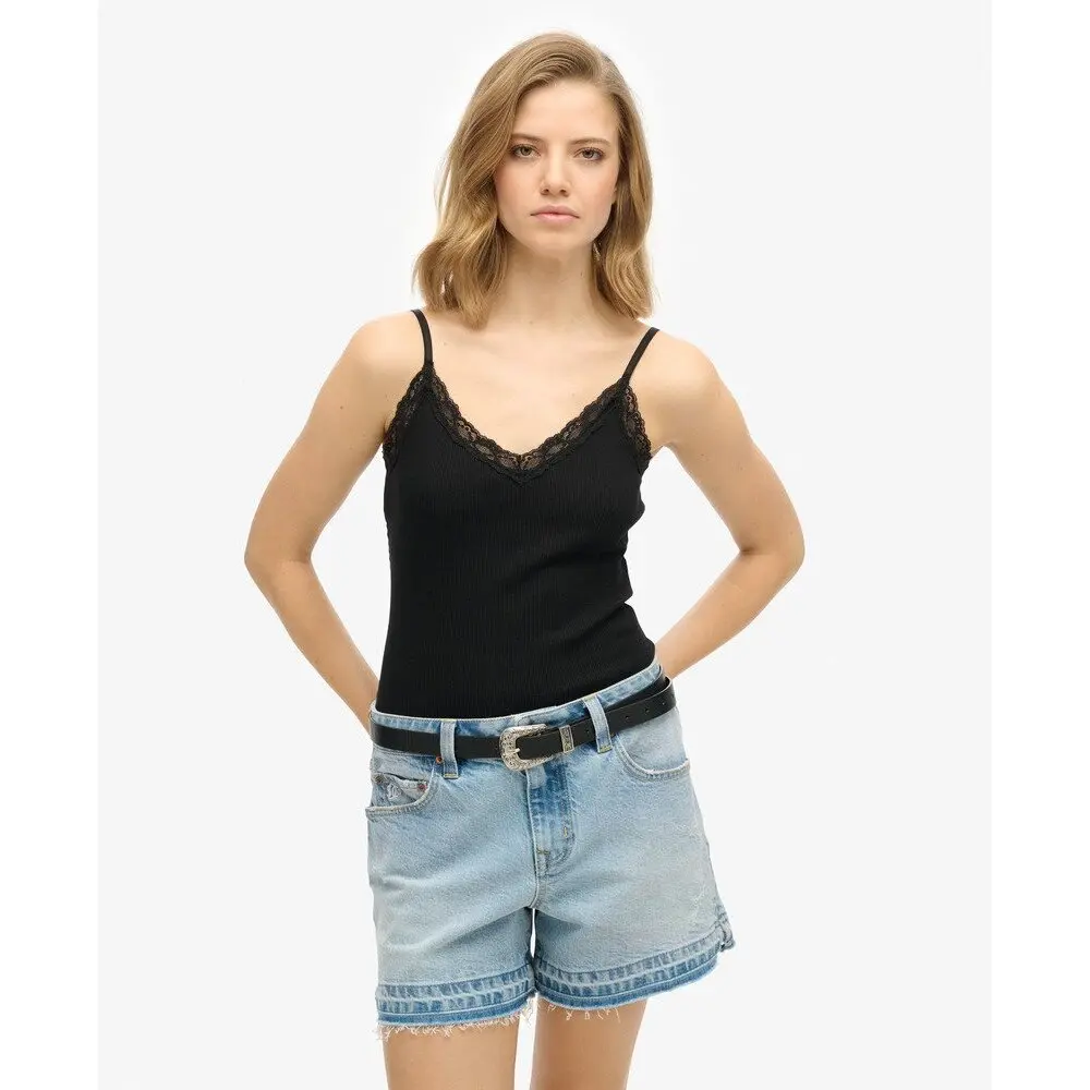 Canotta con rifiniture in pizzo per donna Superdry Essential