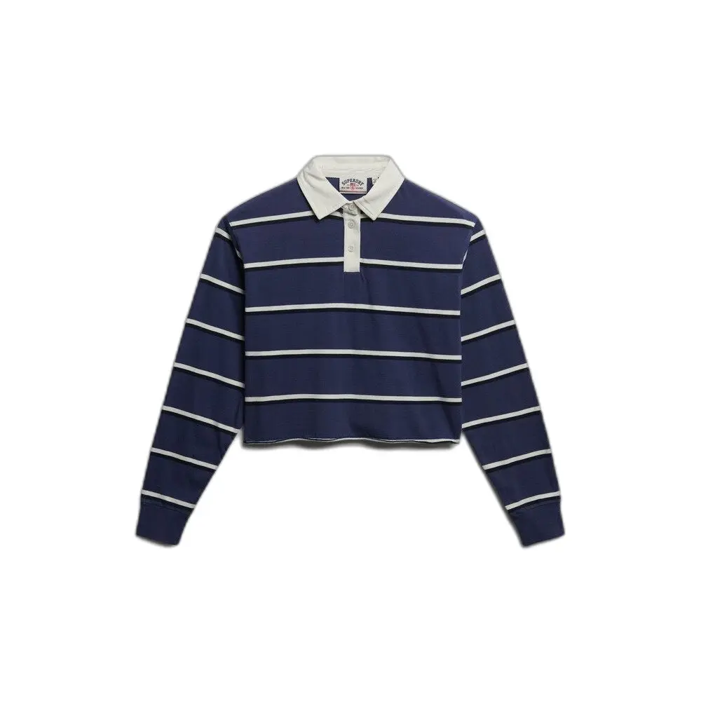 Polo donna a maniche lunghe Superdry Athletic Essentials Stripe