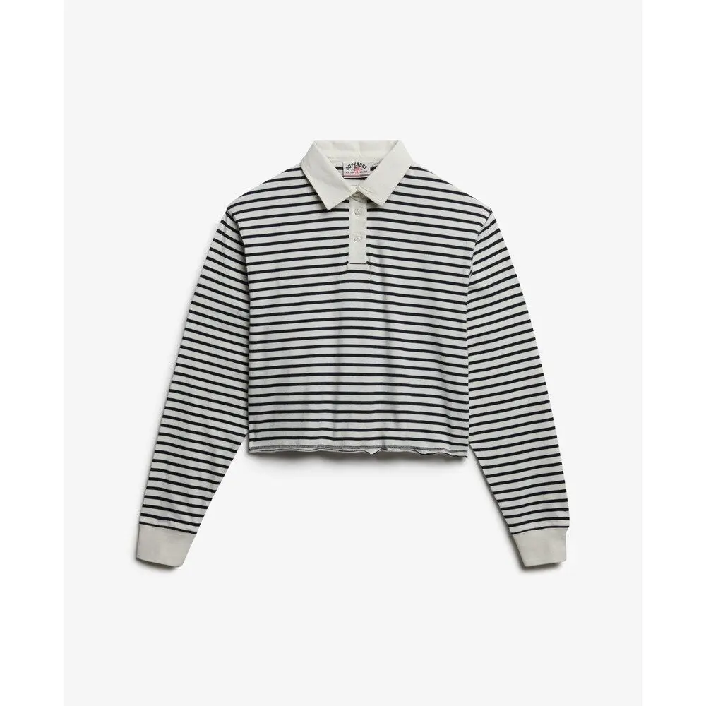 Women's long-sleeved polo shirt Superdry Athletic Essentials Stripe