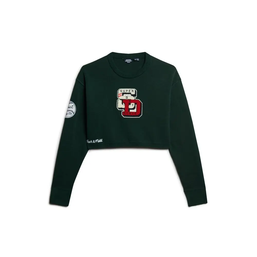 Pull crop femme Superdry Varsity