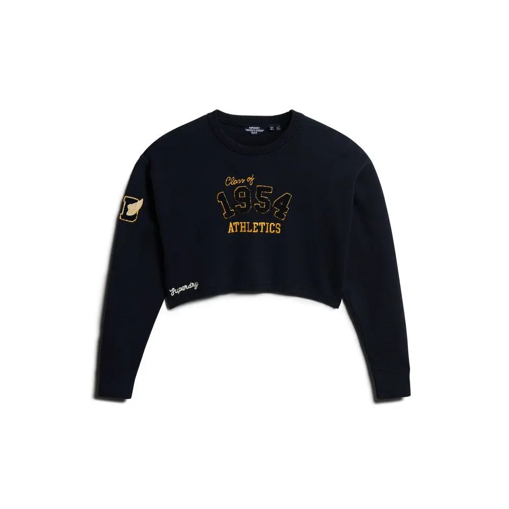 Pull crop femme Superdry Varsity