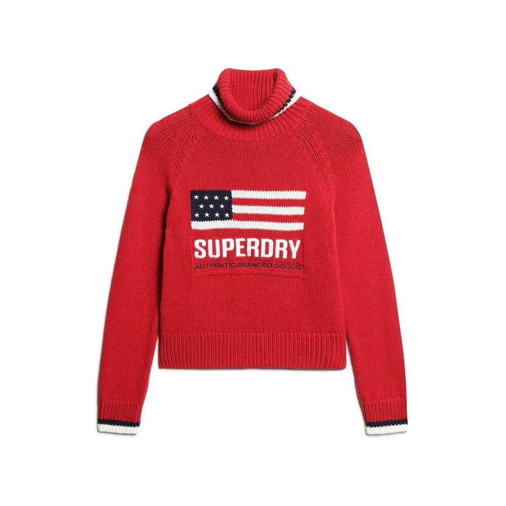 Maglione a collo alto in maglia donna Superdry Americana