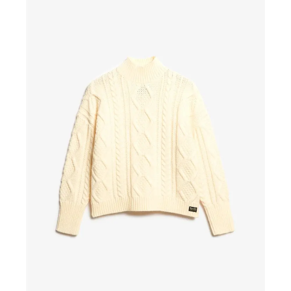 Damen Rollkragenpullover mit Zopfstrick Superdry