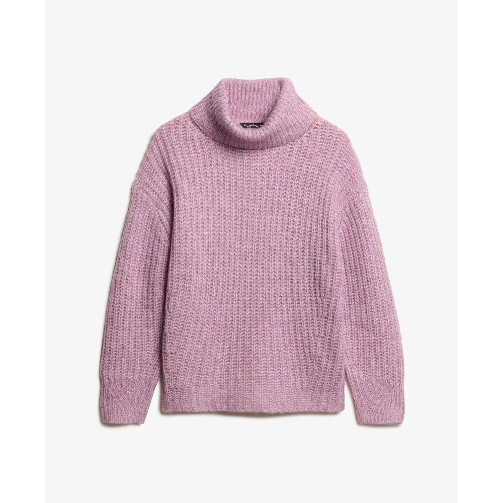 Pull côtelé brossé à col ample femme Superdry