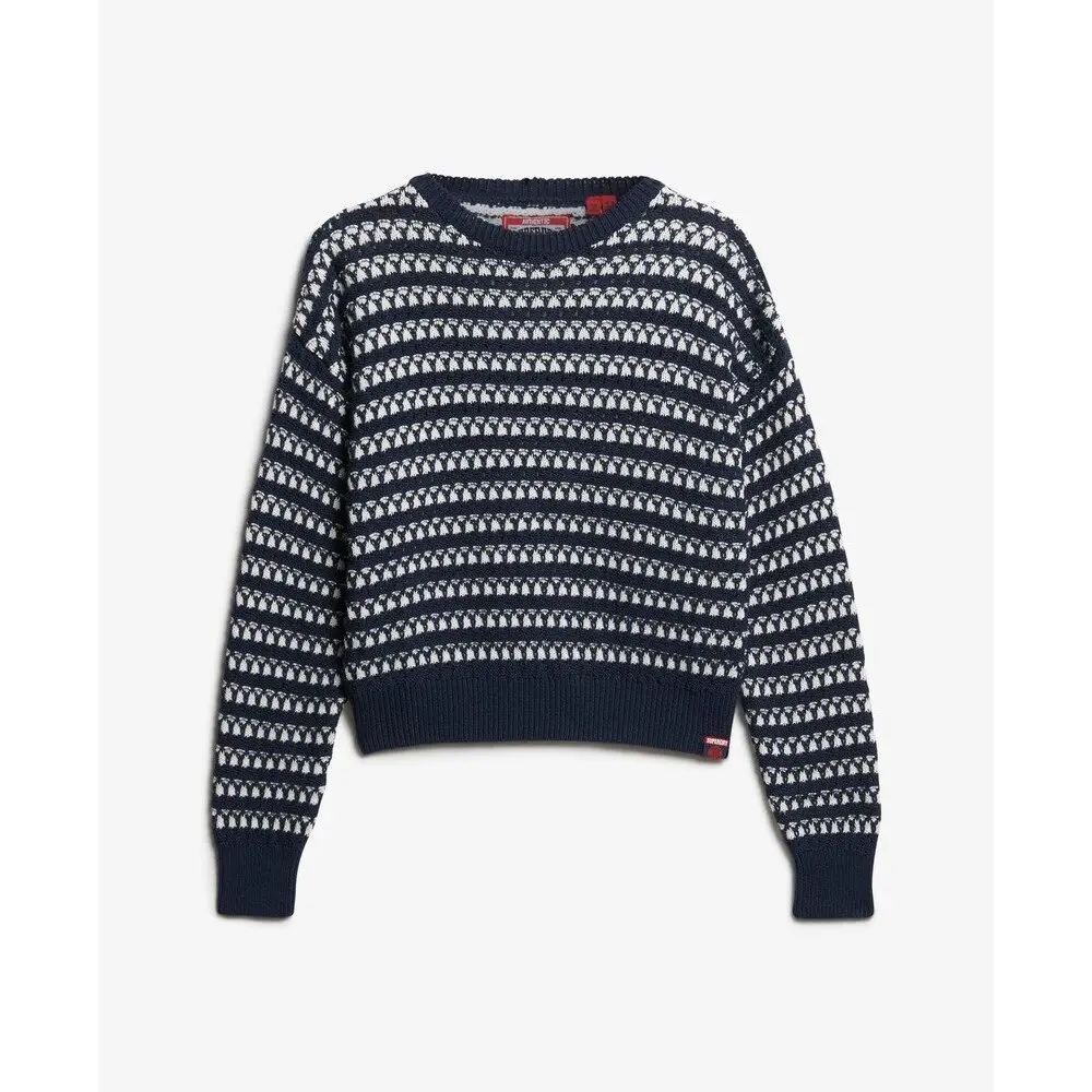 Maglione a righe in crochet donna