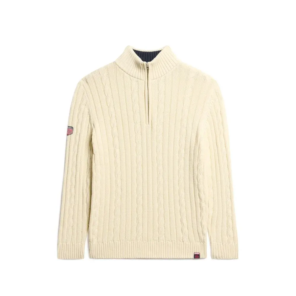 Pull Superdry Henley de rugby en tricot US 8