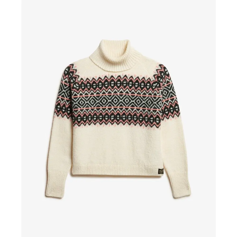 Pull jacquard à col roulé femme Superdry