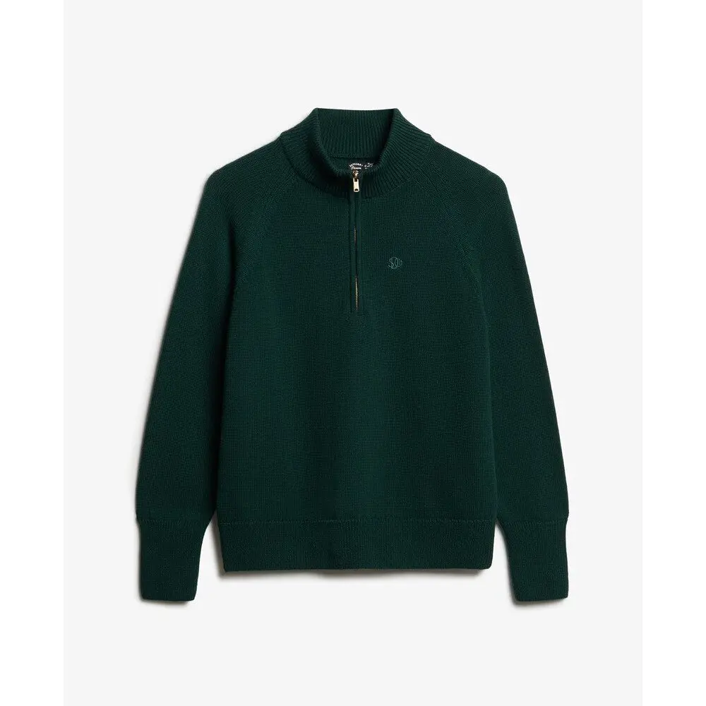 Pull classique à col zippé coton femme Superdry