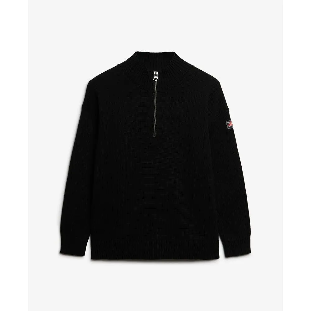 Pull half zip ample en maille à col camionneur femme Superdry