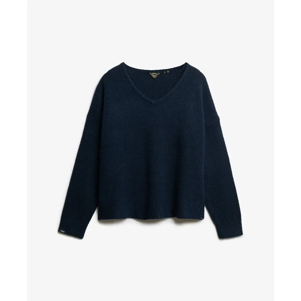 Oversized geborsteld V-hals damestrui Superdry