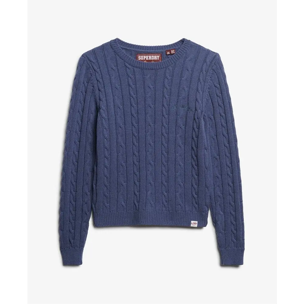 Pull à torsades fines essentials col rond femme Superdry