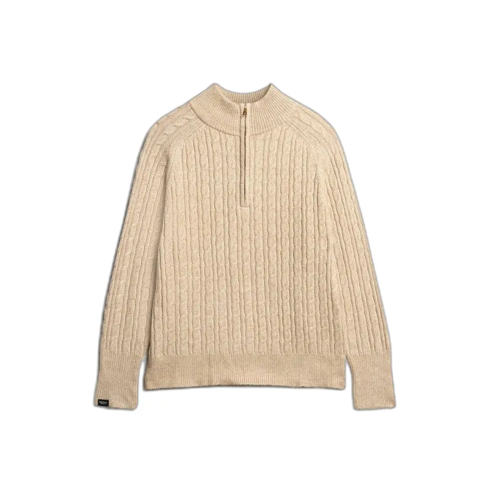Maglione a collo alto in maglia treccia spazzolata donna Superdry