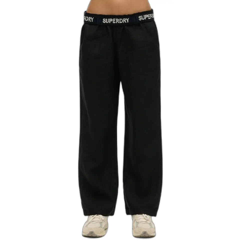 Pantalon à cordon de serrage en lin femme Superdry