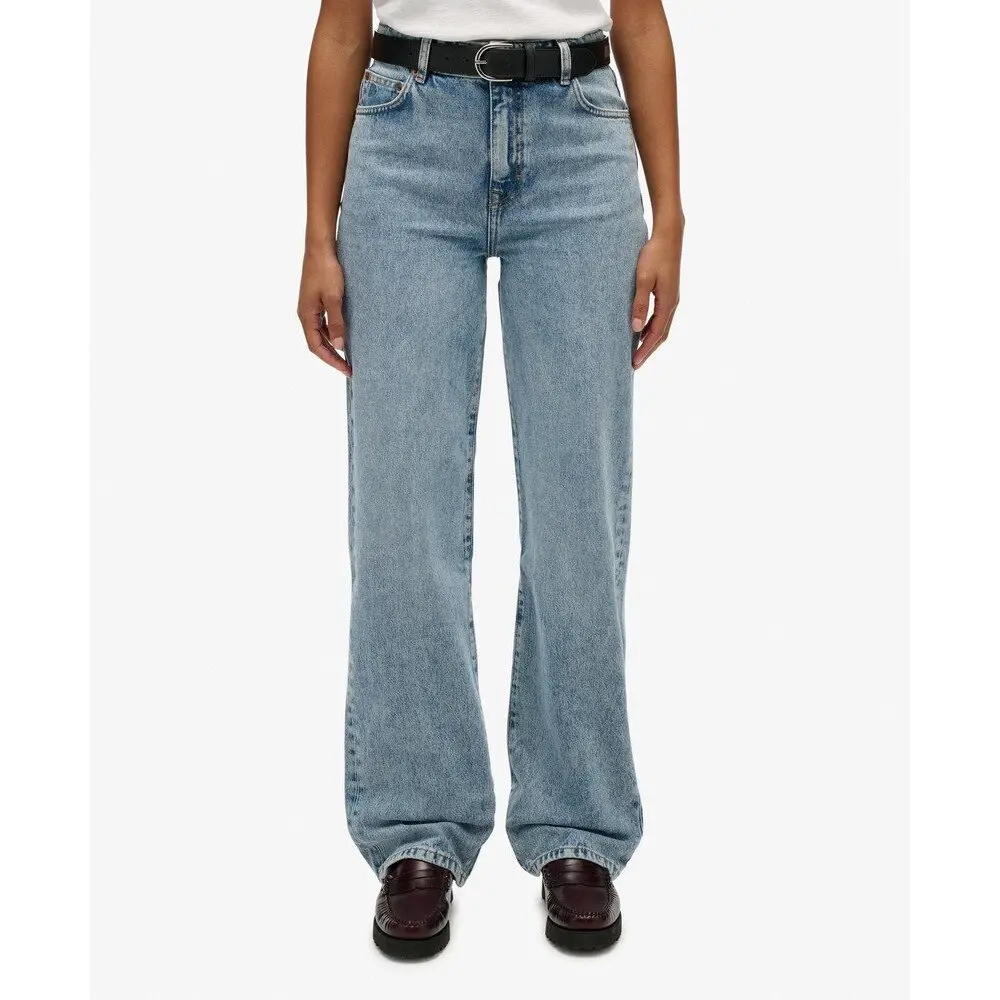 Jeans taille haute en coton biologique femme Superdry