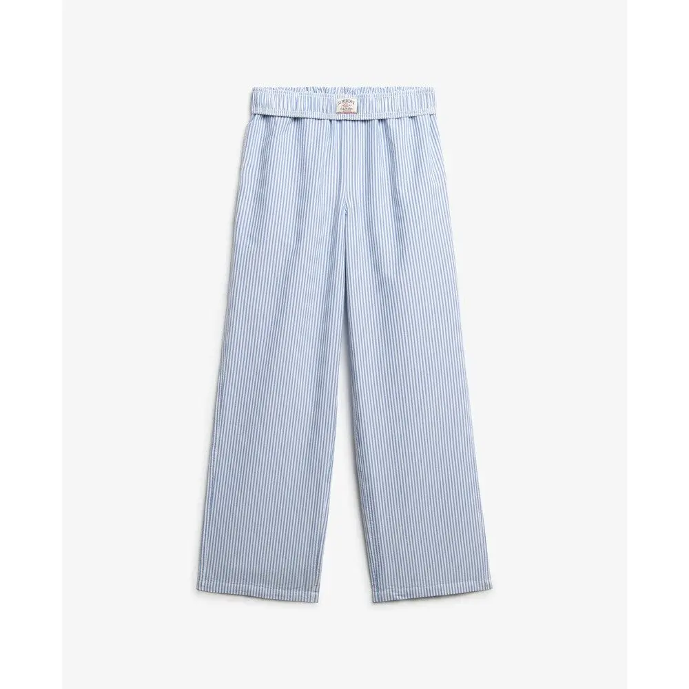 Pantalon élastique à rayures en coton femme Superdry