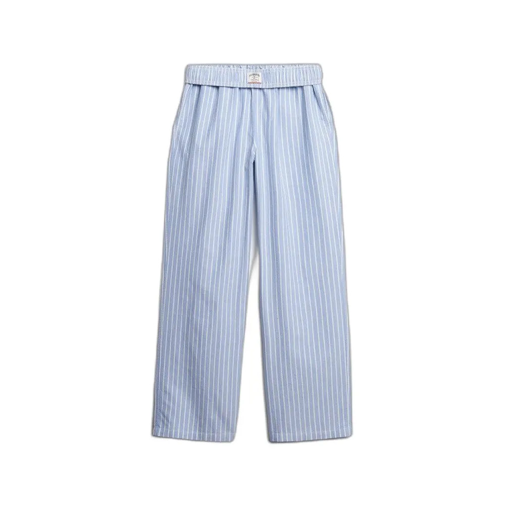 Pantalon élastique à rayures en coton femme Superdry