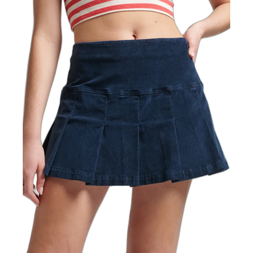 Mini jupe plissée en velours femme Superdry Vintage