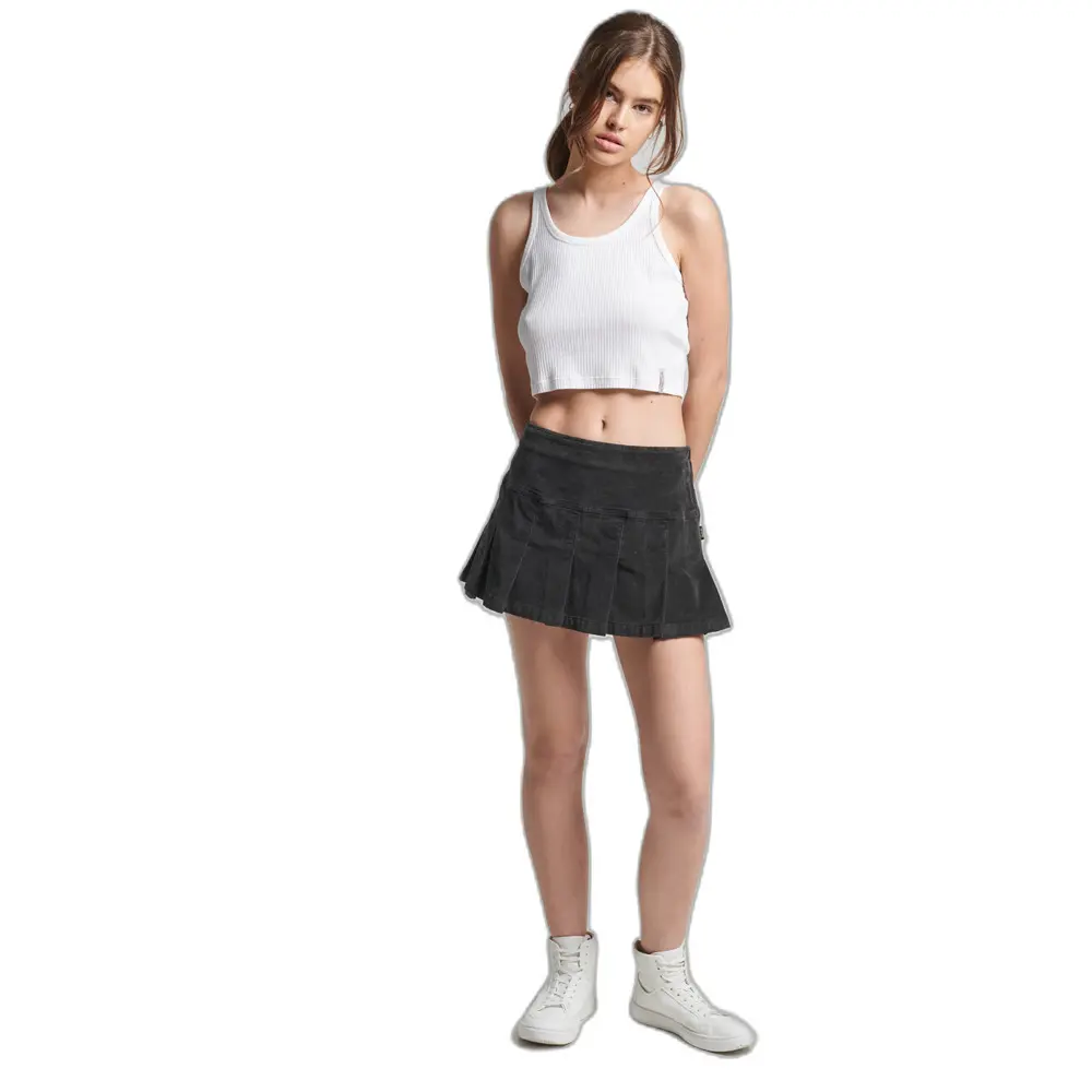 Pleated mini skirt velvet woman Superdry Vintage