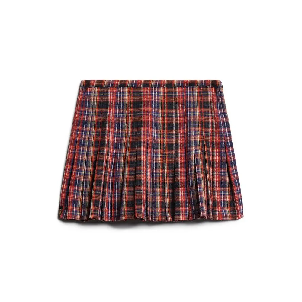 Mini jupe à carreaux à taille mi-haute femme Superdry