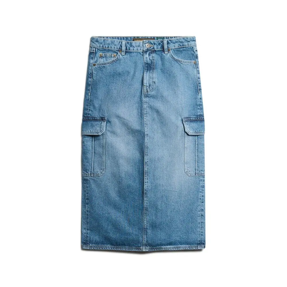 Jupe en jean mi-longue à poche cargo femme Superdry