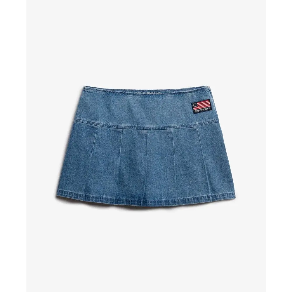 Mini jupe plissée à empiècements femme Superdry