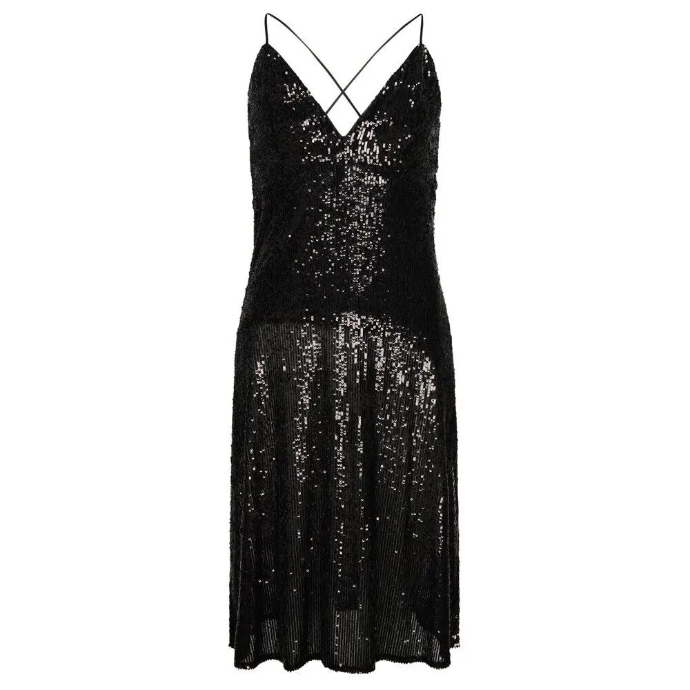Robe mi-longue à enfiler plongeante avec sequins femme Superdry