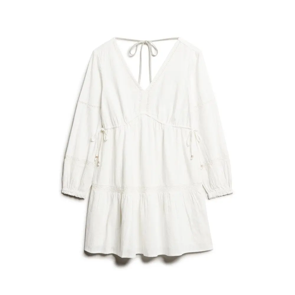 Robe courte manches longues et volants femme Superdry Ibiza